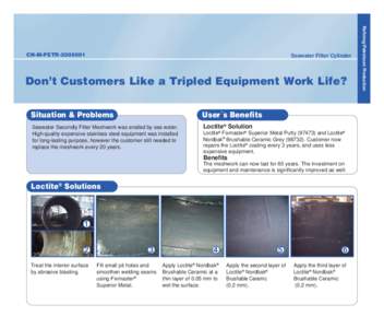 Seawater Filter Cylinder  Don’t Customers Like a Tripled Equipment Work Life? Situation & Problems  User´s Benefits