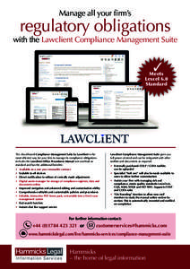 Manage all your firm’s  regulatory obligations with the Lawclient Compliance Management Suite