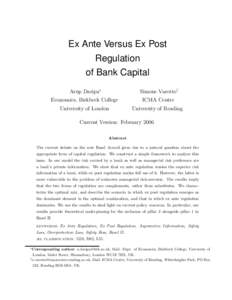 Ex Ante Versus Ex Post Regulation of Bank Capital