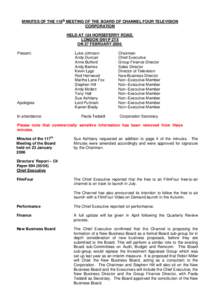 MINUTES OF THE 118th MEETING OF THE BOARD OF CHANNEL FOUR TELEVISION CORPORATION