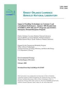LBNL[removed]PNNL[removed]ERNEST ORLANDO LAWRENCE BERKELEY NATIONAL LABORATORY