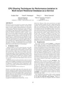 CPU Sharing Techniques for Performance Isolation in Multi-tenant Relational Database-as-a-Service