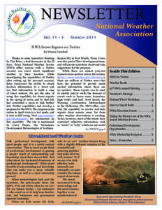 NEWSLETTER No. 11 – 3 National Weather Association March 2011