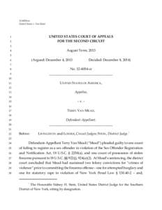 12‐4054‐cr United States v. Van Mead  UNITED STATES COURT OF APPEALS FOR THE SECOND CIRCUIT