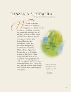tanzania spectacular  � 10 days  Departs Sunday, returns Tuesday