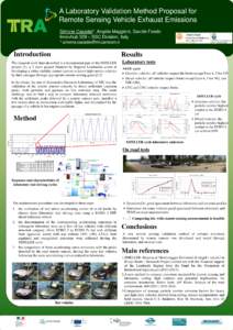 A Laboratory Validation Method Proposal for Remote Sensing Vehicle Exhaust Emissions Simone Casadei*, Angela Maggioni, Davide Faedo Innovhub SSI – SSC Division, Italy * 