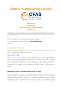 CFAS Daily Briefing - 7th SCF Meeting - 16 June 2014
