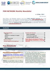 PDM NETWORK Monthly Newsletter n. 5/May 2014 ISSNDear Partner, this Newsletter contains a list of the latest uploaded resources both in the documentation and in the event areas of the PDM Network website (www.