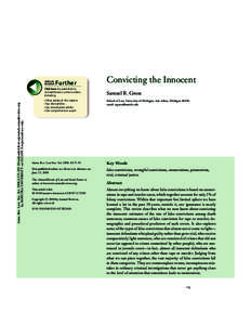 Overturned convictions in the United States / Innocence Project / Miscarriage of justice / False confession / Exoneration / The Innocent Man: Murder and Injustice in a Small Town / Samuel R. Gross / DNA profiling / Wrongful execution / Law / Abuse of the legal system / Ethics