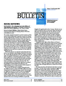 Limnology and Oceanography Bulletin 13(4), December 2004