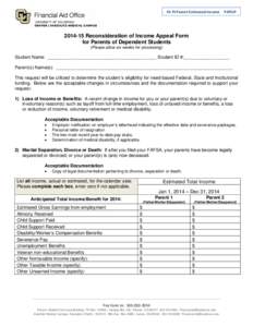 FA PJ Parent Estimated Income     PAPLIPReconsideration of Income Appeal Form for Parents of Dependent Students