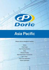 Asia Pacific Please click to navigate to section: Rollers Patio Range Door Tracking Systems Stays