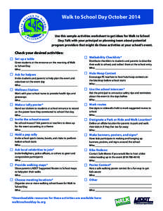 1. Sample Activities Worksheet