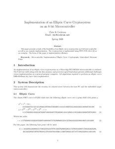 Cryptography / Elliptic curve cryptography / Elliptic curve / Autostrade of Italy / Multiplication algorithm / Mathematics / Finite fields / Elliptic curves