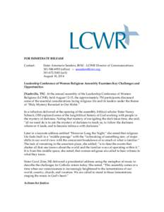 Microsoft Word - LCWR 2014 Assembly Press Release[removed]