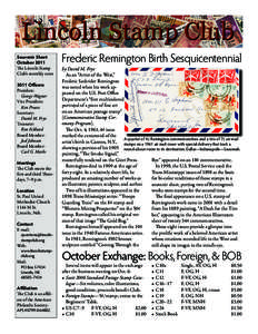 Souvenir Sheet October 2011 The Lincoln Stamp Club’s monthly news 2011 Officers President:
