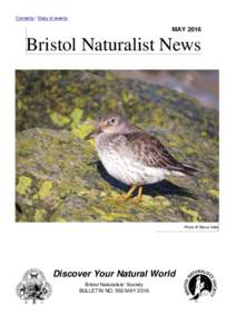 Contents / Diary of events  MAY 2016 Bristol Naturalist News
