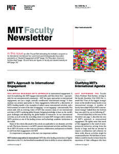 MIT Faculty Newsletter, Vol. XXIII No. 3, January/February 2011