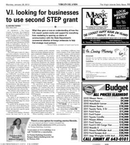VIRGIN ISLANDS  Monday, January 28, 2013 V.I. looking for businesses to use second STEP grant