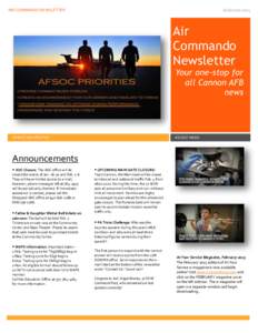AIR COMMANDO NEWSLETTER  28 January 2015 Air Commando