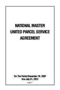 NATIONAL MASTER UNITED PARCEL SERVICE AGREEMENT