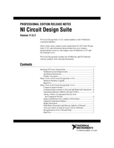 Archived: NI Circuit Design Suite Professional Edition Release Notes - National Instruments