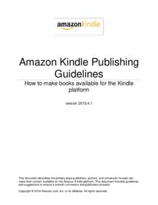 Kindle Publishing Guidelines
