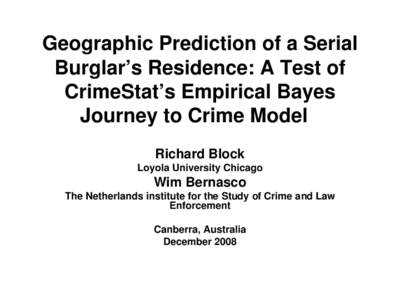 Geographic Prediction of a Serial Burglar’s Residence: A Test of CrimeStat’s Empirical Bayes Journey to Crime Model