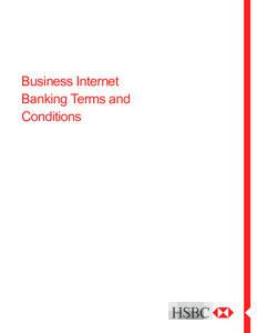 Business Internet t Banking Terms and Conditions Table of Contents Page
