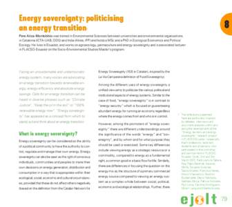 Energy sovereignty: politicising an energy transition 8  1