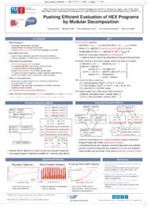 “ijcai_poster_hexeval” —  — 9:40 — page 1 — #1  22nd International Joint Conference on Artificial Intelligence (IJCAI’11), Barcelona, Spain, July 19-22, 2011 Best Paper Track: International Confere