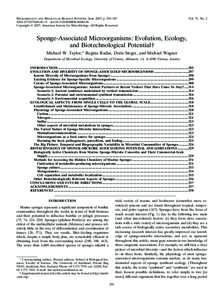 MICROBIOLOGY AND MOLECULAR BIOLOGY REVIEWS, June 2007, p. 295–[removed]/$08.00ϩ0 doi:[removed]MMBR[removed]Copyright © 2007, American Society for Microbiology. All Rights Reserved.