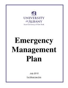 Emergency Management Plan July 2015 For Official Use Only