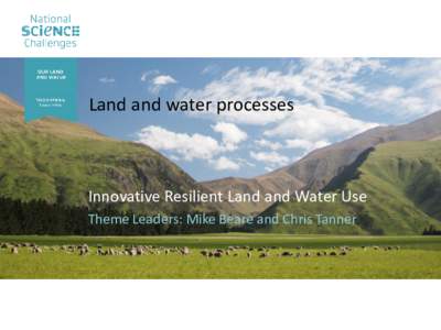 Land and water processes  Innovative Resilient Land and Water Use Theme Leaders: Mike Beare and Chris Tanner  Challenge programmes