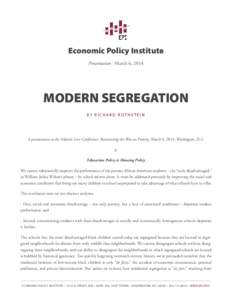 Modern Segregation | Economic Policy Institute