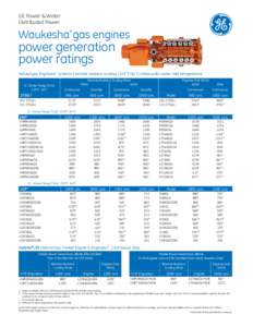 GE Power & Water Distributed Power Waukesha* gas engines  power generation