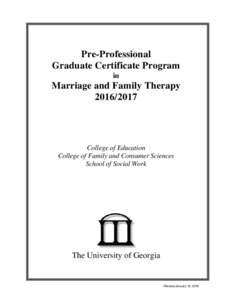 Pre-Professional Graduate Certificate Program in Marriage and Family Therapy