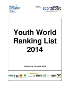 WMF is a member of: Youth World Ranking List 2014