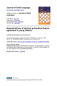 Journal of Child Language http://journals.cambridge.org/JCL Additional services for Journal of Child