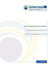 Bewertungsplan (Evaluierungsplan) Kooperationsprogramm INTERREG V-A Österreich – Deutschland/BayernMai 2016