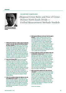INTERVIEW  SIX QUESTIONS TO MARTIN KROH »Regional Crime Rates and Fear of Crime: Distinct North-South Divide —