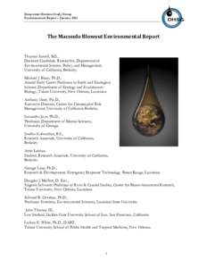 Deepwater Horizon Study Group Environmental Report – JanuaryThe	
  Macondo	
  Blowout	
  Environmental	
  Report	
  