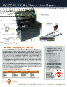RAZOR® EX BioDetection System Information Sheet Cover Lock Control Buttons  LCD Display