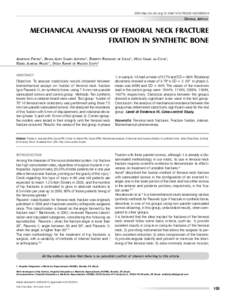 DOI: http://dx.doi.org[removed][removed]  Original Article MECHANICAL ANALYSIS OF FEMORAL NECK FRACTURE FIXATION IN SYNTHETIC BONE