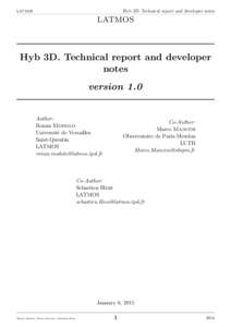 Hyb 3D. Technical report and developer notes  LATMOS LATMOS