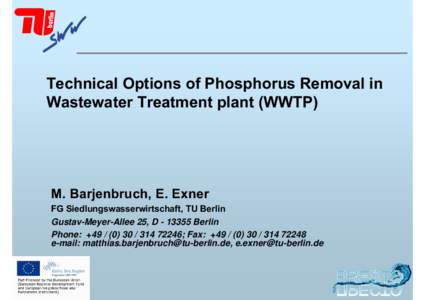 Microsoft PowerPoint - Technical options of phosphorus removal in WTP