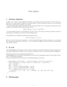 Cubic Splines  1 Method definition