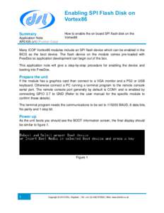 Enabling SPI Flash Disk on Vortex86 Summary Application Note AP0105 (v1) [Publish Date]