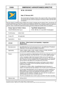 EASA AD No.: [removed]E  EASA EMERGENCY AIRWORTHINESS DIRECTIVE AD No.: [removed]E