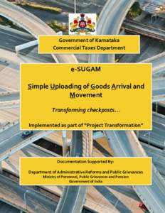 Government of Karnataka Commercial Taxes Department e-SUGAM Simple Uploading of Goods Arrival and Movement